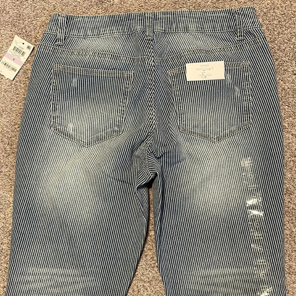 NWT S&CO. Macy’s Pin Striped Skinny Low Rise Denim Jeans 6 - Picture 13 of 16